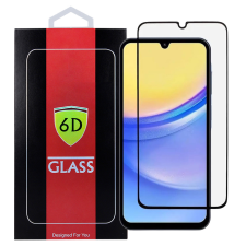 OEM Samsung Galaxy A07 üvegfólia, tempered glass, előlapi, 6D, edzett, hajlított, fekete kerettel mobiltelefon kellék