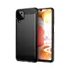OEM Samsung Galaxy A12 / A12 Nacho / M12 szilikon tok, hátlaptok, telefon tok, karbon mintás, fekete, Carbon case