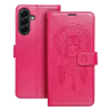 OEM Samsung Galaxy A17 4G / A17 5G könyvtok, fliptok, telefon tok, mágneszáras, bankkártyatartós, álomfogó mintás, magenta, Forcell Mezzo