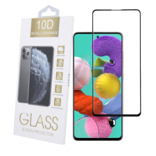 OEM Samsung Galaxy A51 üvegfólia, tempered glass, előlapi, 10D, edzett, hajlított, fekete kerettel mobiltelefon kellék
