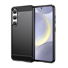 OEM Samsung Galaxy A57 5G erősített szilikon tok szálcsiszolt karbon minta fekete tok és táska