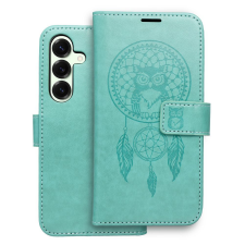 OEM Samsung Galaxy S26 5G könyvtok, fliptok, telefon tok, mágneszáras, bankkártyatartós, álomfogó mintás, zöld, Forcell Mezzo tok és táska