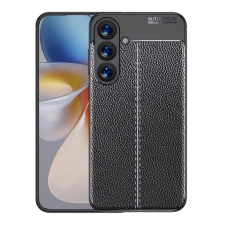 OEM Samsung S25 GIGAPACK Szilikon telefonvédő ütésállóság, varrás minta, FEKETE tok és táska