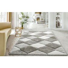 OEM Shaggy szőnyeg California 3D 420 (White-Grey) 160x220cm Szürke lakástextília