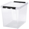 OEM SMARTSTORE Classic 16 Műanyag tárolódoboz 25 liter fekete fogantyúkkal átlátszó