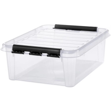 OEM SMARTSTORE Classic 24 Műanyag tárolódoboz 21 liter fekete fogantyúkkal átlátszó bútor