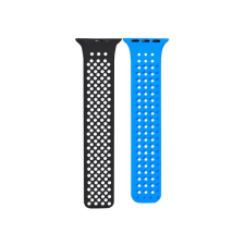 OEM Spike Apple Watch szilikon szíj 38/40/41mm fekete/kék okosóra kellék
