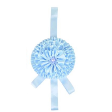 OEM Szatén rozetta dekorációs függődísz - világoskék / 52 cm × 1 db party kellék