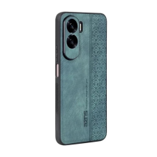 OEM Szilikon telefonvédő (bőr hatású hátlap. 3D rombusz. prémium) SÖTÉTZÖLD tok és táska