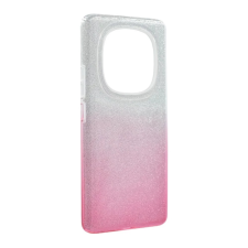 OEM Szilikon telefonvédő (műanyag belső. csillogó hátlap) ÁTLÁTSZÓ/RÓZSASZÍN tok és táska
