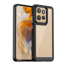 OEM Szilikon telefonvédő (ütésállóság. átlátszó hátlap) FEKETE tok és táska