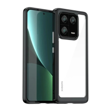 OEM Szilikon telefonvédő (ütésállóság. átlátszó hátlap) FEKETE tok és táska