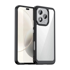 OEM Szilikon telefonvédő (ütésállóság. átlátszó hátlap) FEKETE tok és táska