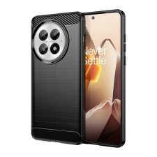 OEM Szilikon telefonvédő (ütésállóság. légpárnás sarok. szálcsiszolt. karbon minta) FEKETE tok és táska