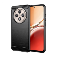 OEM Szilikon telefonvédő (ütésállóság. légpárnás sarok. szálcsiszolt. karbon minta) FEKETE tok és táska