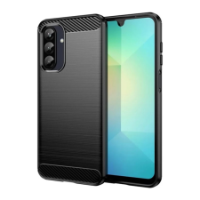 OEM Szilikon telefonvédő (ütésállóság. légpárnás sarok. szálcsiszolt. karbon minta) FEKETE tok és táska