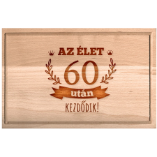 OEM Születésnapi vágódeszka Az élet 60 után kezdődik XXL konyhai eszköz