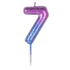 OEM Szülinapi '7' kékes gyertya / 6 cm party kellék