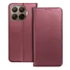 OEM Telefontok Xiaomi 17T - Smart Magnetic burgundy szilikon keretes mágneses könyvtok