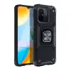 OEM Telefontok Xiaomi Redmi 12C - Nitro Ring Armor - fekete gyűrűs, kitámasztható, ütésálló műanyag hátlaptok