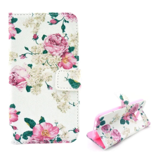 OEM Tok álló. bőr hatású (FLIP. oldalra nyíló. asztali tartó. bazsarózsa) FEHÉR tok és táska