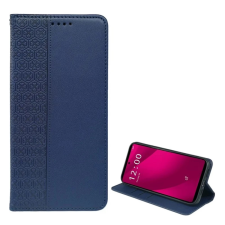 OEM Tok álló. bőr hatású (FLIP. oldalra nyíló. asztali tartó. lóhere) SÖTÉTKÉK tok és táska