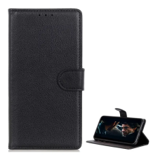 OEM Tok álló. bőr hatású (FLIP. oldalra nyíló. asztali tartó. prémium) FEKETE tok és táska