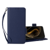 OEM Tok álló. bőr hatású (FLIP. oldalra nyíló. asztali tartó. prémium + kézpánt) SÖTÉTKÉK