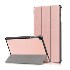 OEM Tok álló. bőr hatású (FLIP. oldalra nyíló. TRIFOLD. asztali tartó) ROZÉARANY tok és táska