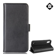 OEM Tok álló. valódi bőr (FLIP. oldalra nyíló. asztali tartó) FEKETE tok és táska