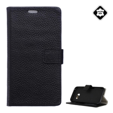 OEM Tok álló. valódi bőr (FLIP. oldalra nyíló. asztali tartó) FEKETE tok és táska