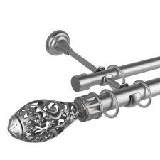 OEM Toledo 25/19 dupla galéria, fém, ezüst - 400 cm karnis, függönyrúd