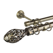 OEM Toledo 25/19 dupla rúd galéria, antik arany - 360 cm karnis, függönyrúd