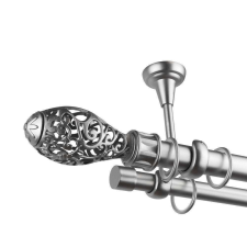 OEM Toledo dupla rúd galéria mennyezeti rögzítéssel 25/19 - fém, ezüst - 400 cm karnis, függönyrúd