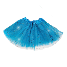 OEM Tüll szoknya Tütü világoskék, színes glitterrel ~30 cm gyerek szoknya