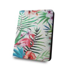 OEM Univerzális 9-10 colos tablet könyvtok, mappa tok, Flamingo mintás, kitámasztható tablet tok