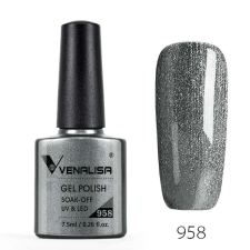 OEM Venalisa 958 Ezüst Csillámos Gél lakk - 7,5 ml lakk zselé
