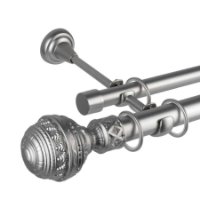 OEM Venetia 25/19 dupla rúd galéria, fém, ezüst - 400 cm karnis, függönyrúd