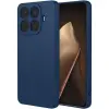 OEM Xiaomi 17T Pro 5G szilikon tok, hátlaptok, telefon tok, velúr belsővel, matt, sötétkék, Silicon
