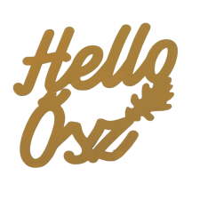  Okker &quot;Hello Ősz&quot; felirat színes 11x11cm dekorációs kellék
