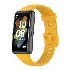 Okosóra szíj - szilikon - SÁRGA - 125mm + 92mm hosszú - HUAWEI Band 7 okosóra kellék