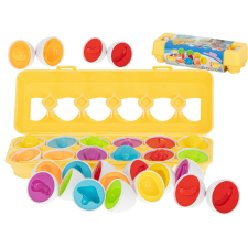 Oktatási sorter puzzle mérkőzés formák gyümölcs tojások 12db kreatív és készségfejlesztő