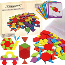Oktató tangram kirakó - fa mozaik. geometriai alakzatok fajáték