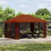  Oldalfalas pavilon 4 × 3 m Terrakotta Poliészter és acél