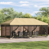  Oldalfalas pavilon 6 x 3 m Krémszínű Poliészter és acél 190