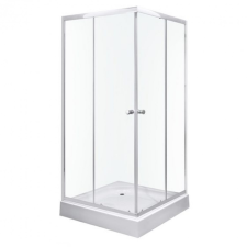  Olga SQ szögletes zuhanykabin tálcával 91x91x196cm - króm profil, víztiszta üveg kád, zuhanykabin