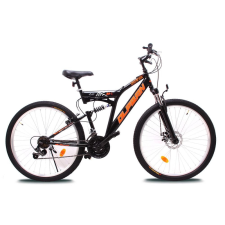 Olpran hegyi kerékpár 27,5" Denver Disc Full Suspension, fekete/narancssárga 19" mtb kerékpár