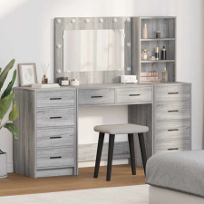  Öltözködőasztal fiókkal 3 pcs Szürke 40 x 41 x 135 cm Faanyag bútor