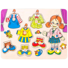 Öltöztethető lány fa kirakó puzzle, kirakós