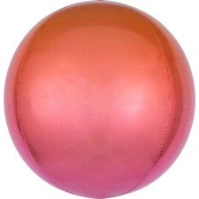 Ombré Red and Orange Gömb Fólia lufi 40 cm party kellék